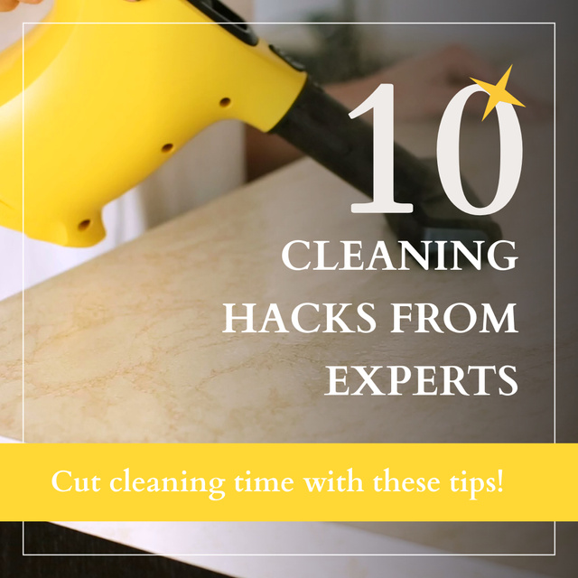 Designvorlage Set Of Cleaning Tips And Tricks From Experts für Animated Post