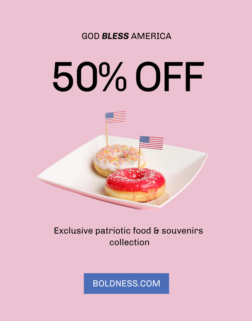 Patriotic Treats Sale on US Independence Day Poster 22x28in Design Template