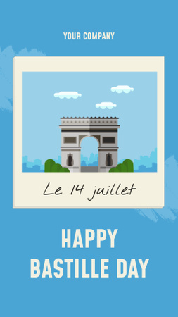 Plantilla de diseño de Bastille Day of France Announcement Celebration Instagram Video Story 