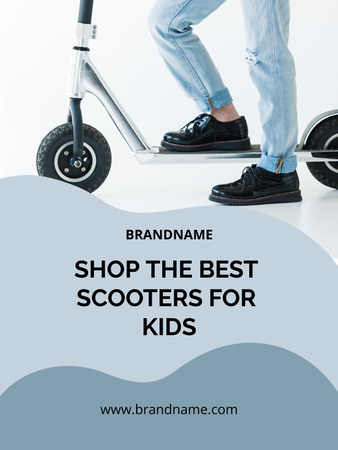 Plantilla de diseño de Publicidad de los mejores scooters para niños Poster US 