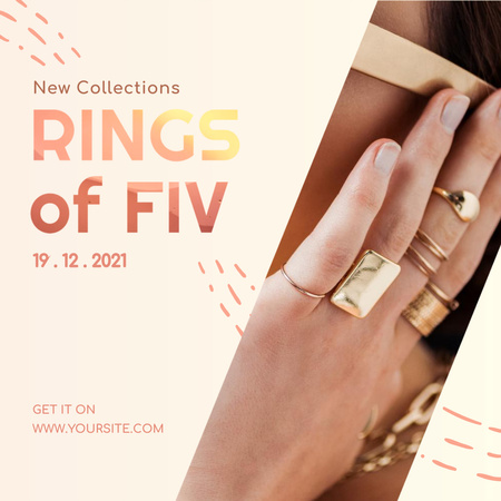 Coleção de anéis femininos em promoção Instagram Modelo de Design