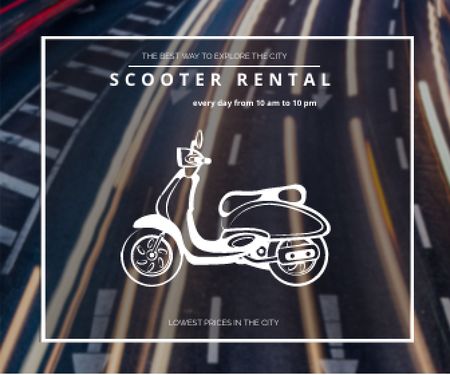 Scooter rental advertisement Large Rectangle Design Template