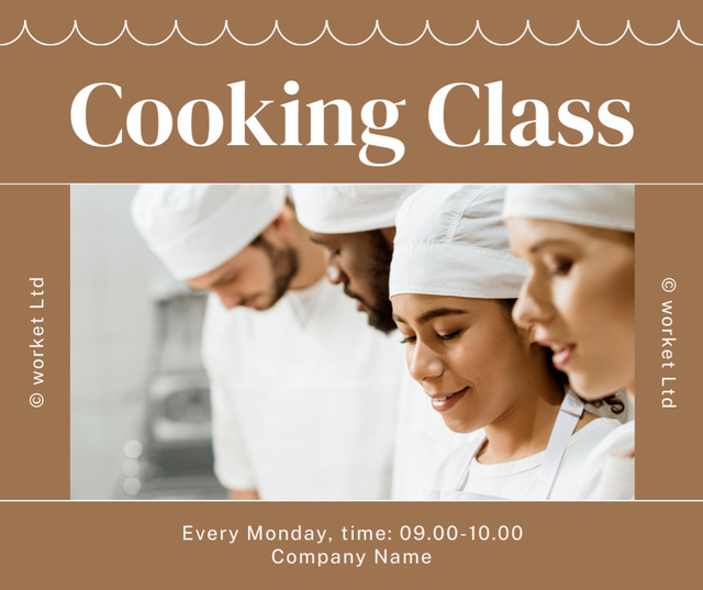 Cooking Lessons for Men and Women Announcement Facebook Tasarım Şablonu