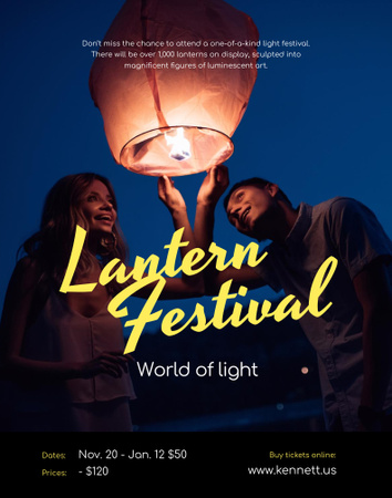 Mesmerizing Lantern Festival Event Announcement Poster 22x28inデザインテンプレート