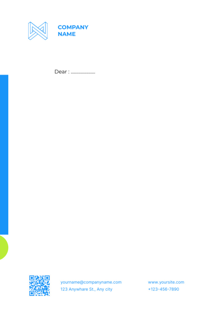 Empty Blank with Abstract Blue Figure Letterhead – шаблон для дизайну