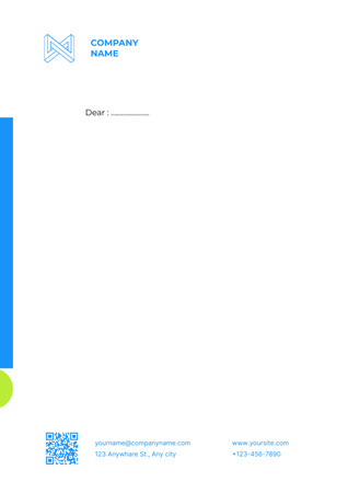 Designvorlage Empty Blank with Abstract Blue Figure für Letterhead