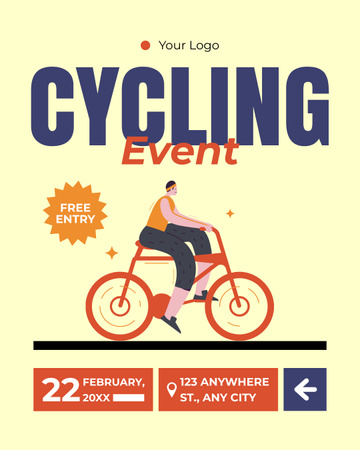 Designvorlage Willkommen beim Radsport-Event für Instagram Post Vertical