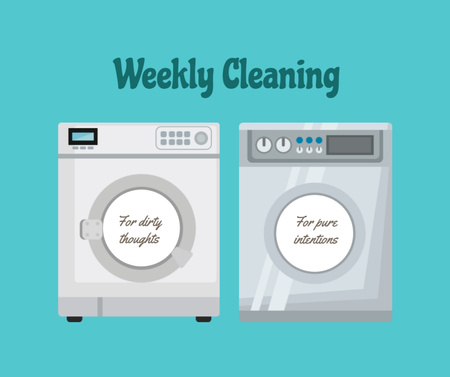 Washing Machines with ironical tags Facebook Design Template