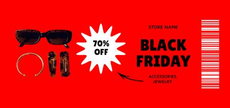 Oferta de venda de joias e acessórios na Black Friday Coupon Din Large Modelo de Design