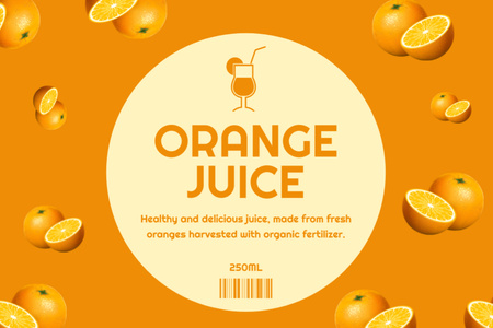 Zdravý pomerančový džus v nabídce balíčku Label Šablona návrhu