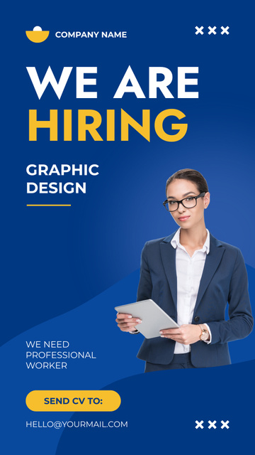 Template di design Announcement of Vacancy in Graphic Design Instagram Story