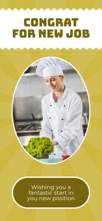 Šéfkuchař pracující v kuchyni na žluté Snapchat Geofilter Šablona návrhu
