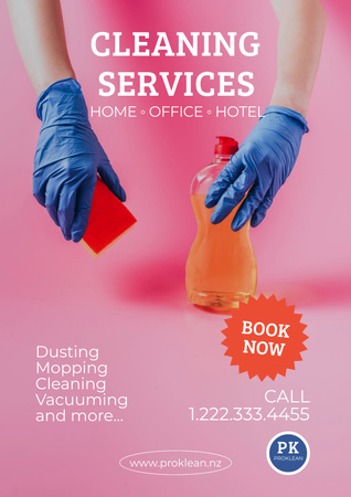 Platilla de diseño Cleaning services poster Poster