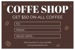 Special Coupon for Coffee with Illustration of Cups