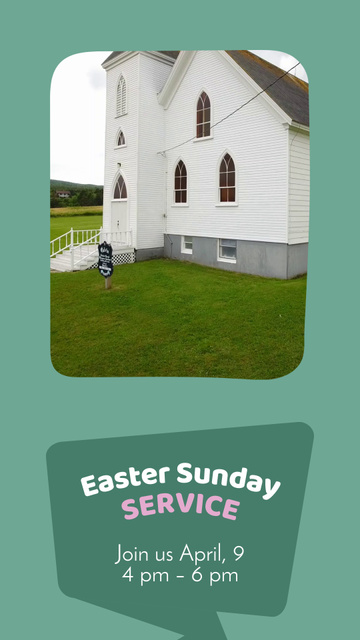 Easter Worship In Church Announce Instagram Video Story Tasarım Şablonu