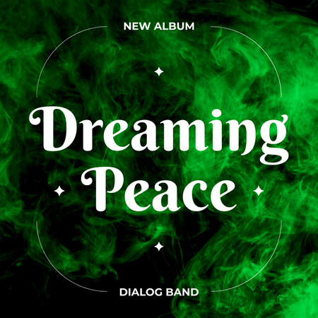 Zenei album előadása zöld füsttel Album Cover tervezősablon