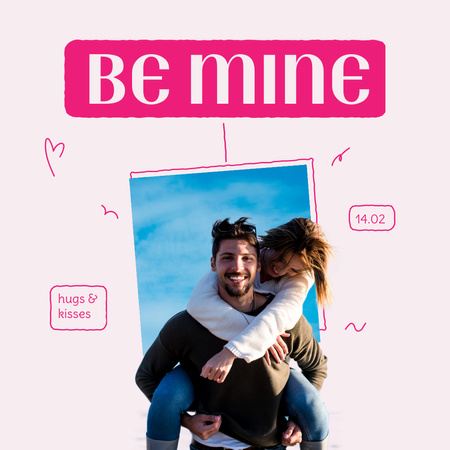 Designvorlage niedliche liebhaber am valentinstag für Instagram
