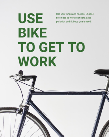 Ecological Modern Bike Offer to Work Concept Poster 16x20in Design Template