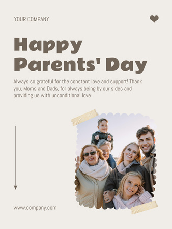 Happy parents' Day Poster US Πρότυπο σχεδίασης
