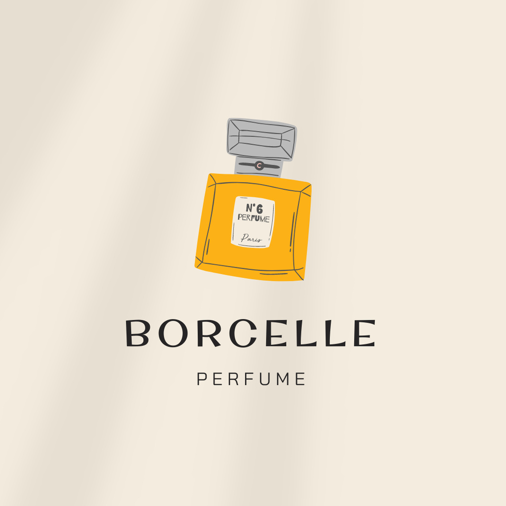 Plantilla de diseño de Luxury Perfume Emblem Logo 1080x1080px 