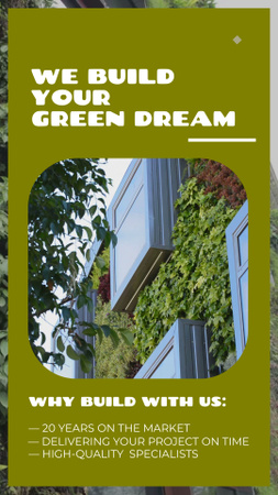 Plantilla de diseño de Diseño de edificios ecológicos con una empresa confiable Instagram Video Story 