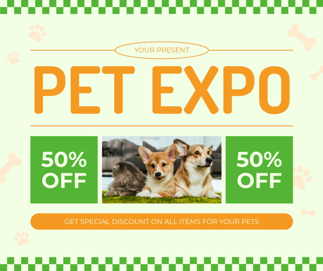 Ontwerpsjabloon van Facebook van Purebred Pets Expo Is Organized