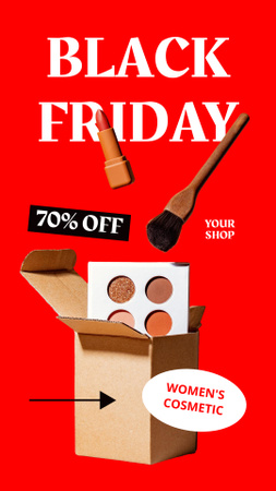 Cosmetics Sale on Black Friday Instagram Story Design Template