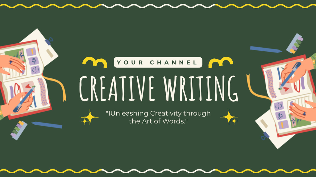 Modèle de visuel Creative Writing Topic In Vlogger Episode - Youtube Thumbnail