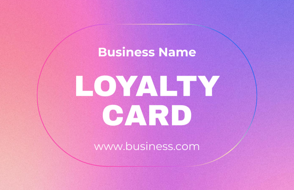 Universal Use Loyalty Program on Purple Gradient Business Card 85x55mm – шаблон для дизайна