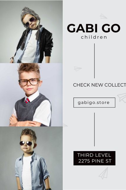 Plantilla de diseño de Children clothing store with stylish kids Tumblr 