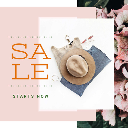 Sale Offer with Stylish female outfit Instagram Design Template