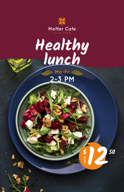 Healthy Lunch Offer with Tasty Salad Flyer 5.5x8.5in Design Template