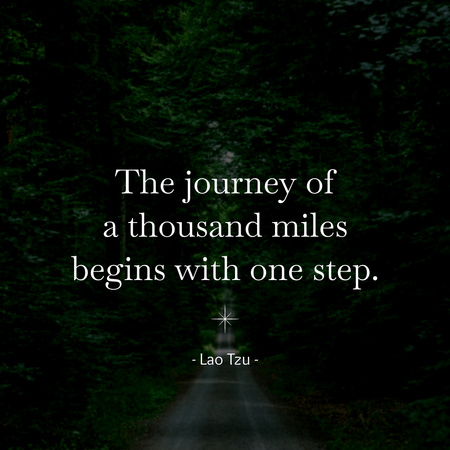 Inspirational Travel Quote with Road in Forest Instagram Design Template