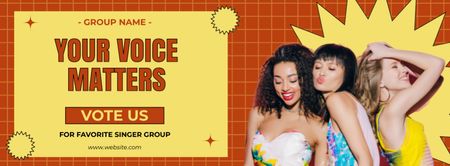 Voting for Favorite Female Group Singers Facebook cover Design Template