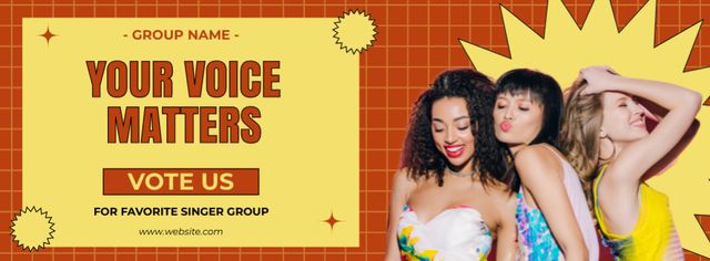 Voting for Favorite Female Group Singers Facebook cover Modelo de Design