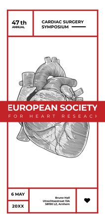 Cardiac Surgery Heart sketch Flyer DIN Large Design Template