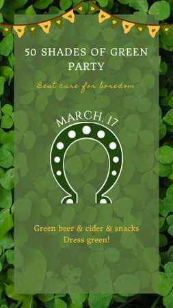 Patrick's Day Party With Horseshoe Instagram Video Story Design Template