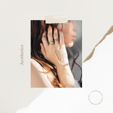 Jewelry Offer Girl in Precious Rings Instagram Design Template