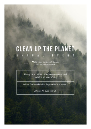 Clean up the Planet Annual event Poster Modelo de Design