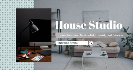 Modèle de visuel Intérieur de la maison Studio - Facebook AD