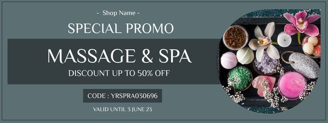 Ontwerpsjabloon van Coupon van Promotion of Massage Studio and Spa