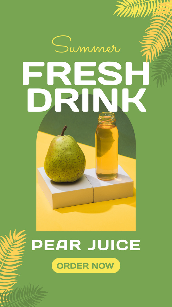 Designvorlage Fresh Fruit Summer Juice für Instagram Story