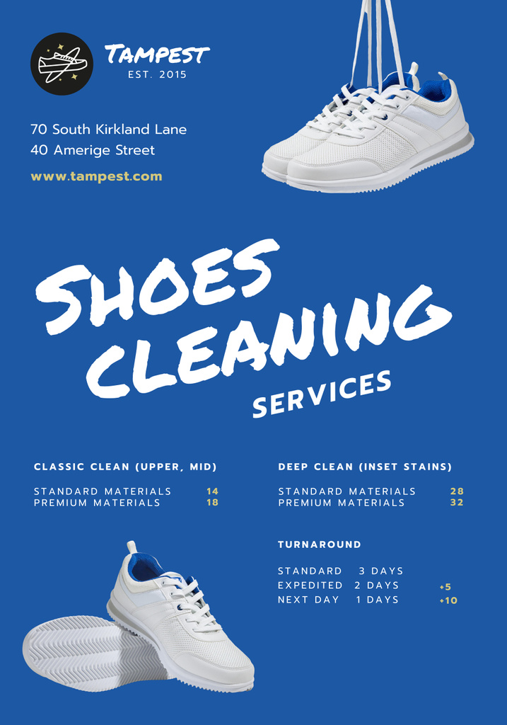 Careful Sneakers Cleaning Services Promotion Poster 28x40in Modelo de Design