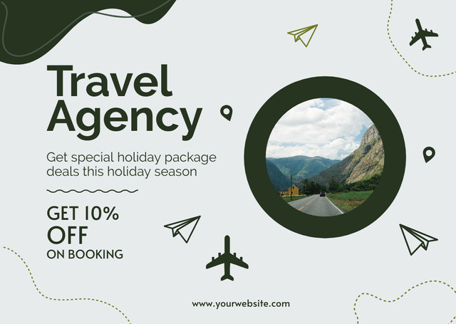 Holiday Travel Package Discount Card Design Template