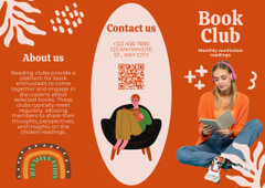 Book Club Ad with Girl reading in Armchair