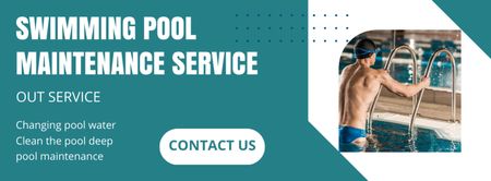 Platilla de diseño Pool Maintenance Service Offer Facebook cover