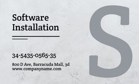 Software Installation Services Business Card 91x55mm Design Template