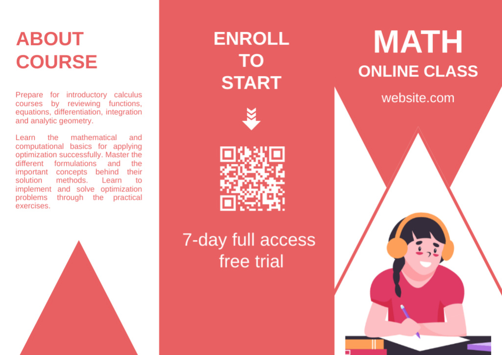 Template di design Offering Online Courses in Mathematics Brochure