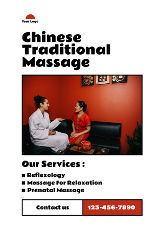 Chinese Traditional Massage Services Flayer Design Template