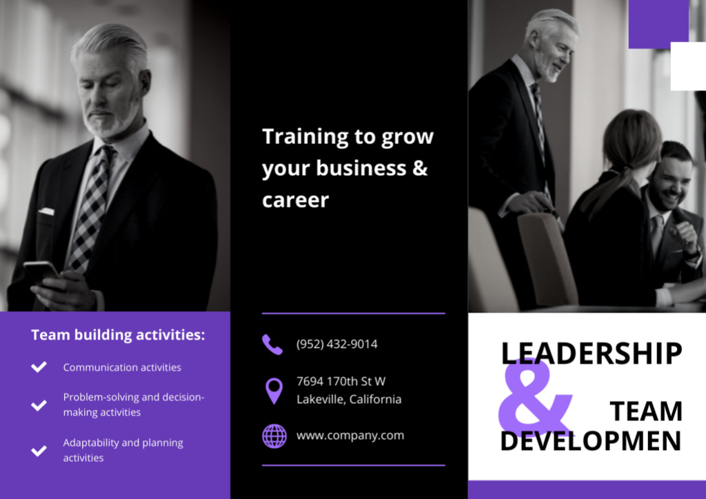 Job Training Announcement with Businesspeople Brochure Design Template